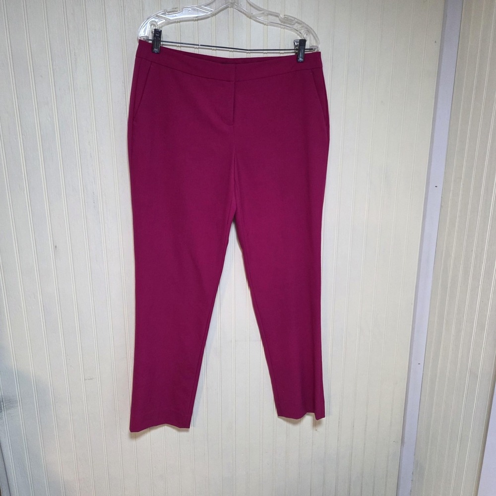 Vince Camuto Dress Pants Womens 10 Pink Twill Straight Leg Flat Front Workwear